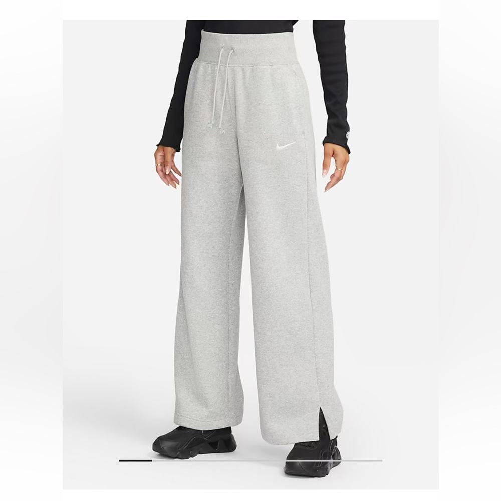 Nike phoenix high waisted wide leg sweatpants small gray sportswear fleece NWOT!